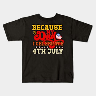 July 4th independence day for a kid with a dad in the military Kids T-Shirt